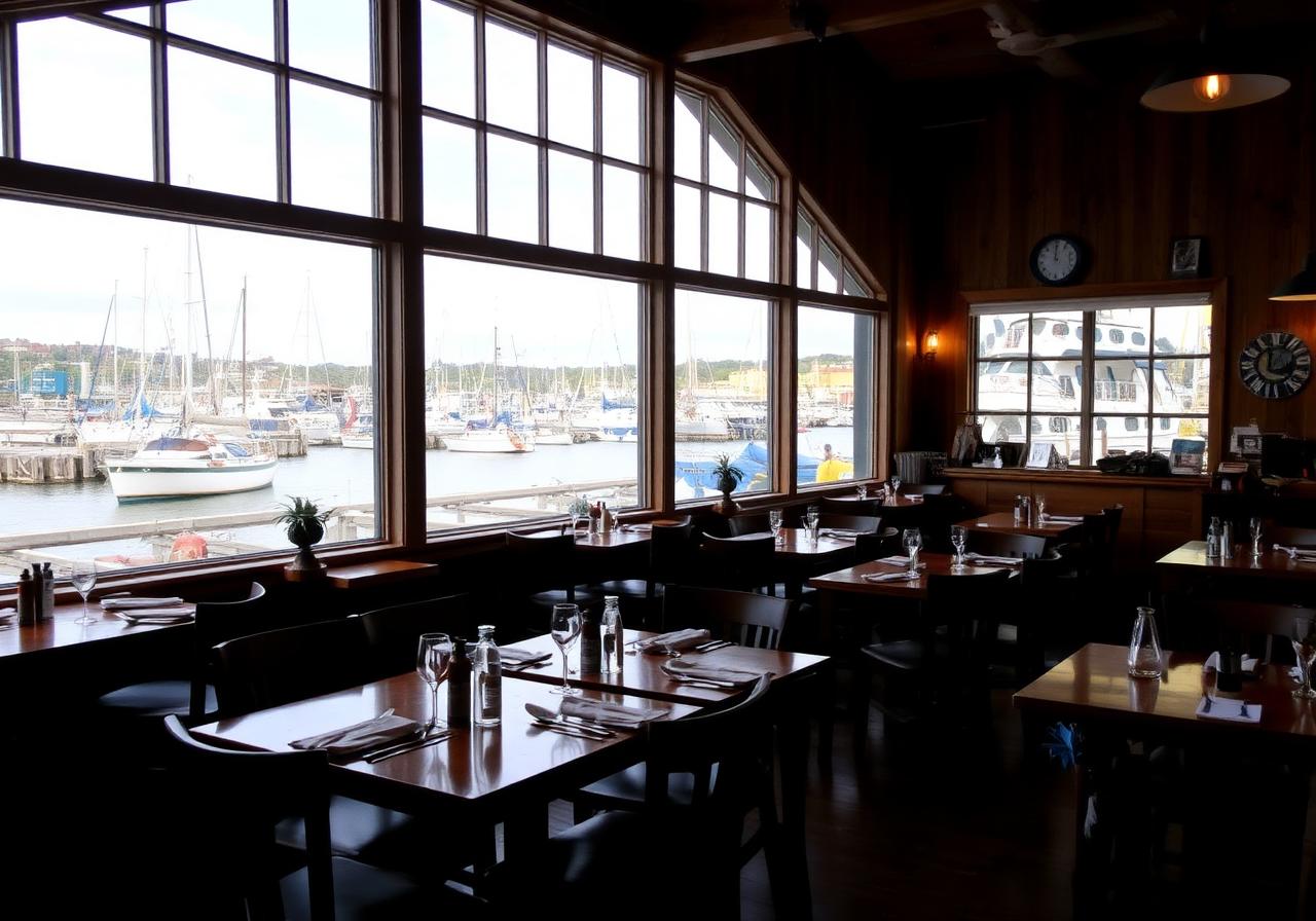 Dining room with water view placeholder